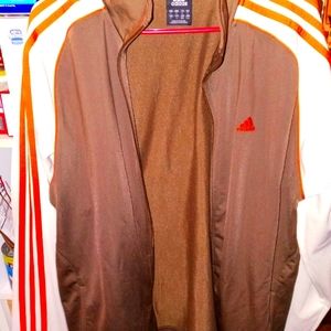 Mens large light Adidas jacket tan